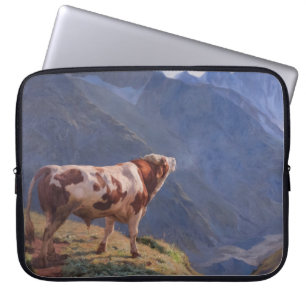 Bull in den Alpen (von Eugène Burnand) Laptopschutzhülle