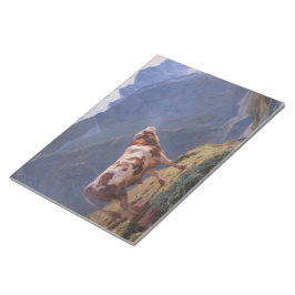 Bull in den Alpen (von Eugène Burnand) Notizblock
