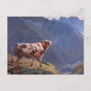 Bull in den Alpen (von Eugène Burnand) Postkarte