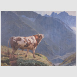 Bull in den Alpen (von Eugène Burnand) Seidenpapier