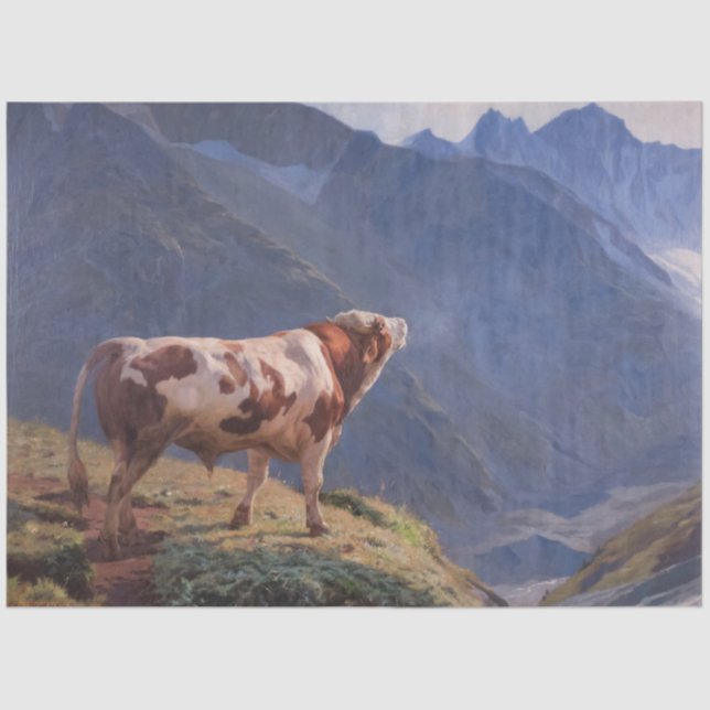 Bull in den Alpen (von Eugène Burnand) Seidenpapier (Vorderseite)