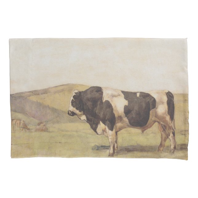 Bull in einer ländlichen Landschaft (von Ferdinand Kissenbezug (Vorderseite-Links)