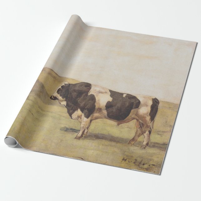 Bull in einer Schweizer Landschaft (von Ferdinand  Geschenkpapier (Ungerollt)