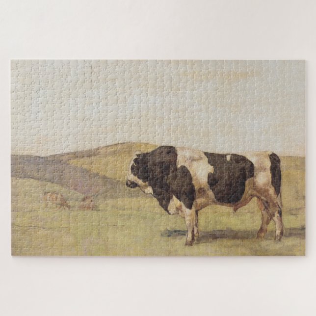 Bull in einer Schweizer Landschaft (von Ferdinand  Puzzle (Horizontal)
