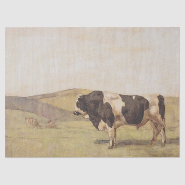 Bull in einer Schweizer Landschaft (von Ferdinand  Seidenpapier (Vorderseite)