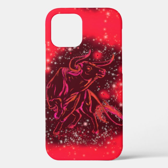 Bull iPhone Case in Red Starry Night (Rückseite)