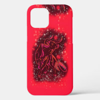 Bull iPhone Case in Red Starry Night