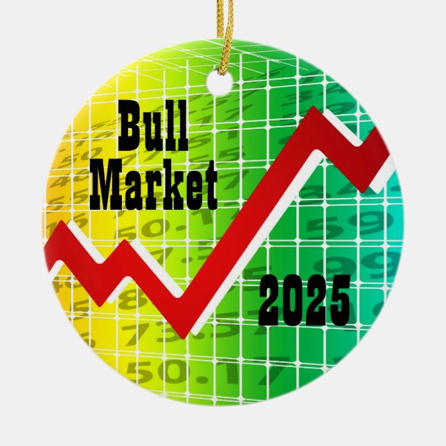 Bull Market 2025 Keramik Ornament (Vorne)