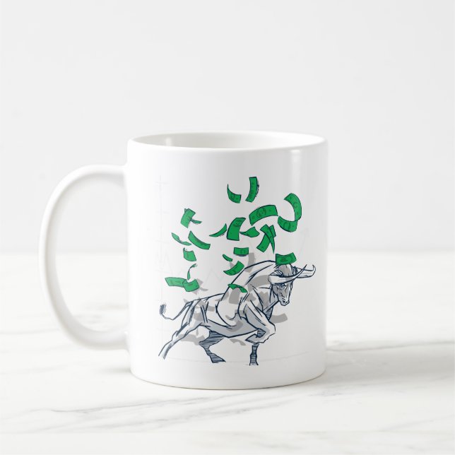Bull Market Flying Money Kaffeetasse (Links)