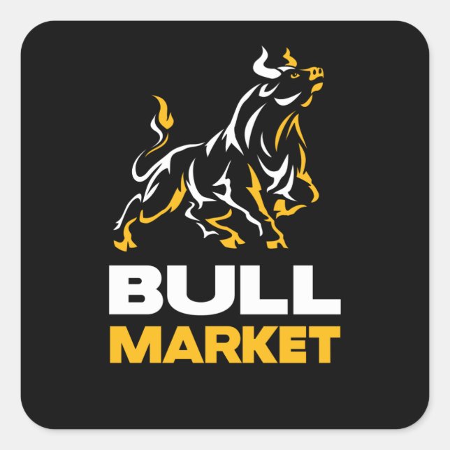 Bull Market Trader Wallstreet Investor Quadratischer Aufkleber (Vorderseite)