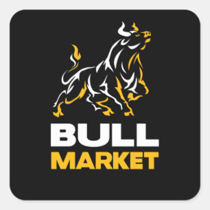 Bull Market Trader Wallstreet Investor Quadratischer Aufkleber