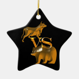 Bull Market VS Bear Market Keramik Ornament