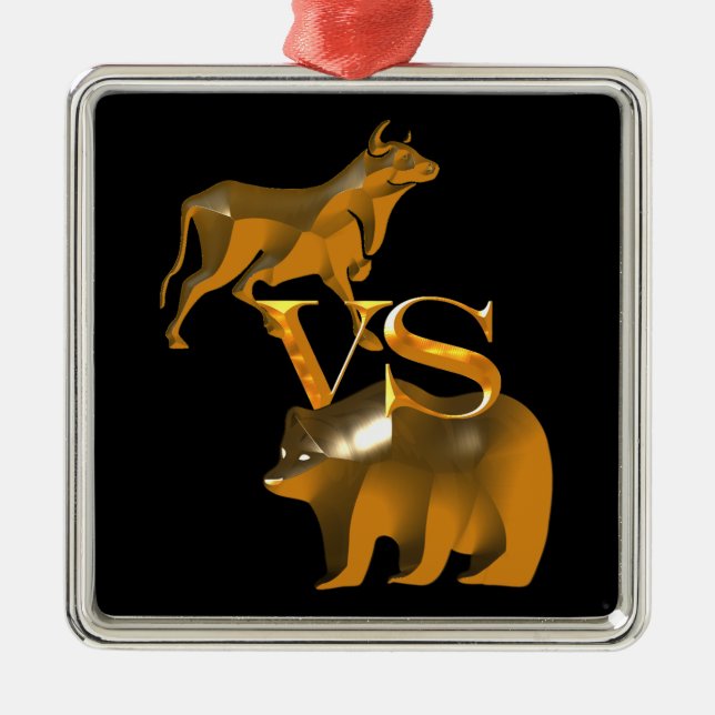 Bull Market VS Bear Market Ornament Aus Metall (Vorne)