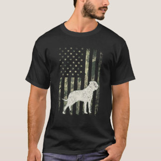 Bull Mastiff Dog Vater Mama Camouflage USA Flag T  T-Shirt