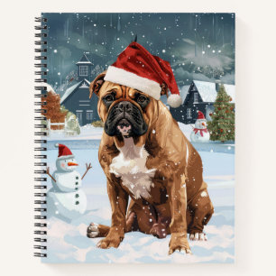 Bull Mastiff Dog Winter Wunderland Weihnachtsfreud Notizbuch