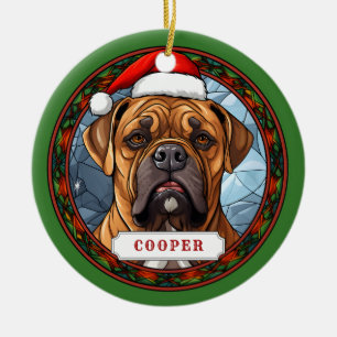 Bull Mastiff Keramik Circle Ornament