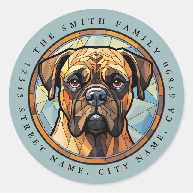 Bull Mastiff Round Stickers (Vorderseite)