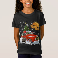 Bull Mastiff Vintag Wagon Red Truck Weihnachtsmann