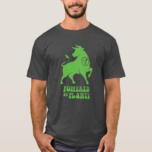 Bull mit Pflanze T-Shirt (Vorderseite)