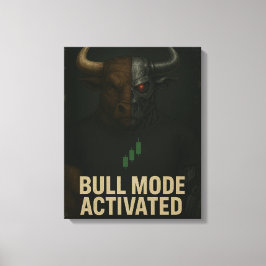 Bull Mode Activated Poster — Cyber Bull Trader Leinwanddruck