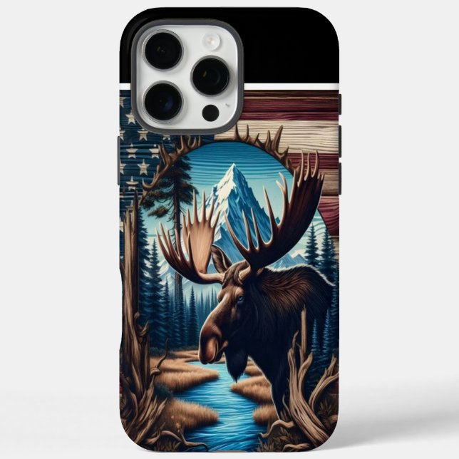 Bull Moose American Landscape Case-Mate iPhone Hülle (Rückseite)