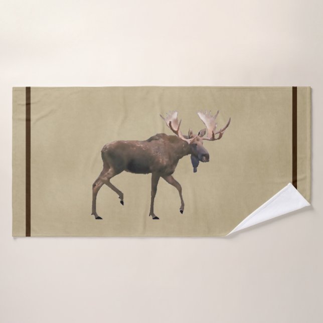 Bull Moose auf altem Papier Badehandtuch (Badehandtuch)