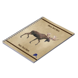 Bull Moose auf altem Papier Notizblock