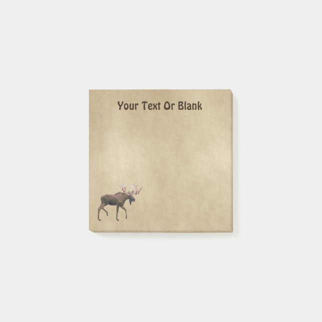 Bull Moose auf altem Papier Post-it Klebezettel (Vorderseite)