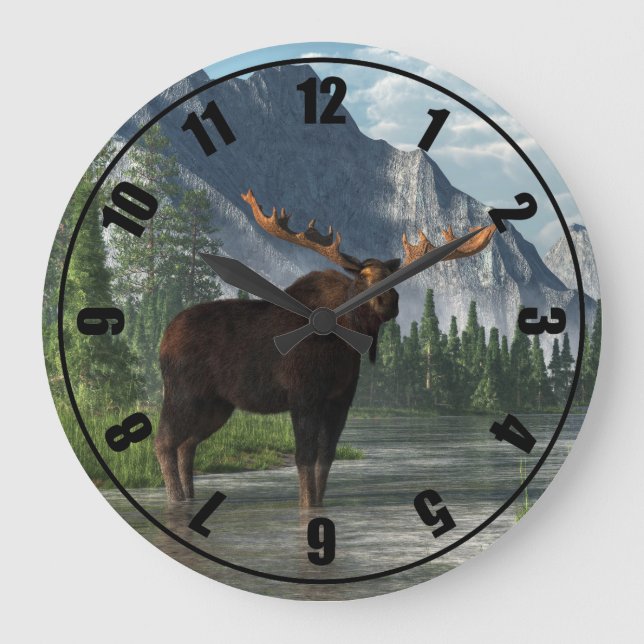 Bull Moose Große Wanduhr (Vorderseite)