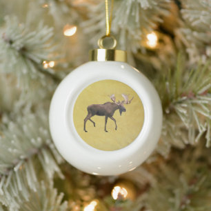 Bull Moose Keramik Kugel-Ornament