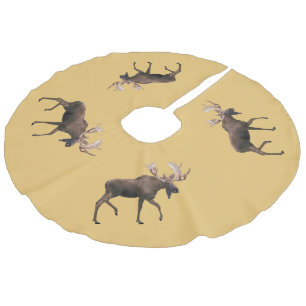 Bull Moose Leinenimitat Weihnachtsbaumdecke