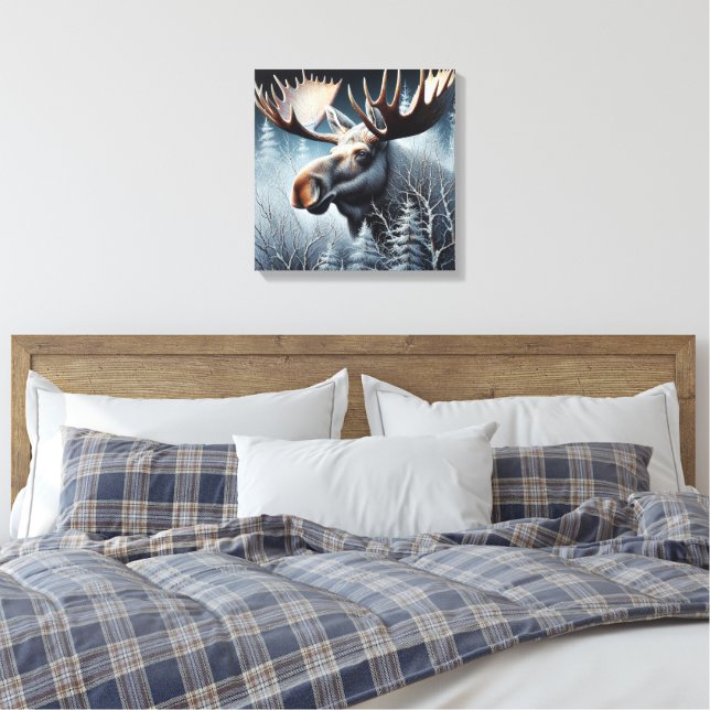 Bull Moose Leinwanddruck (Insitu (Schlafzimmer))