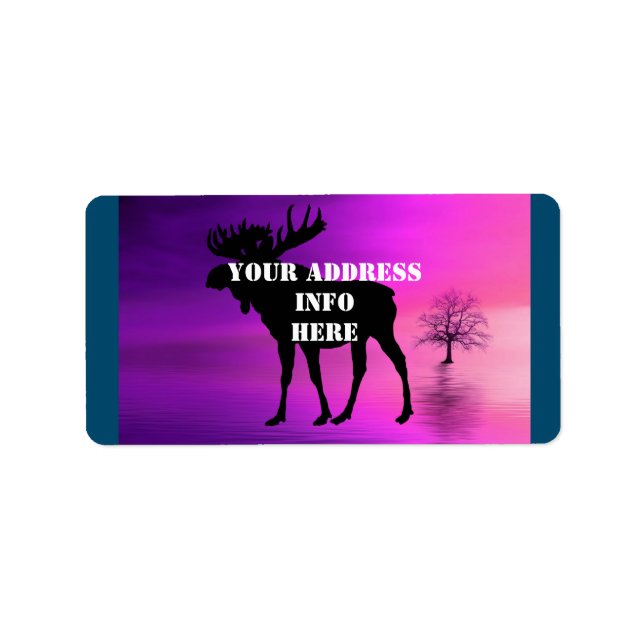 Bull Moose-Silhouette Adressaufkleber (Vorne)