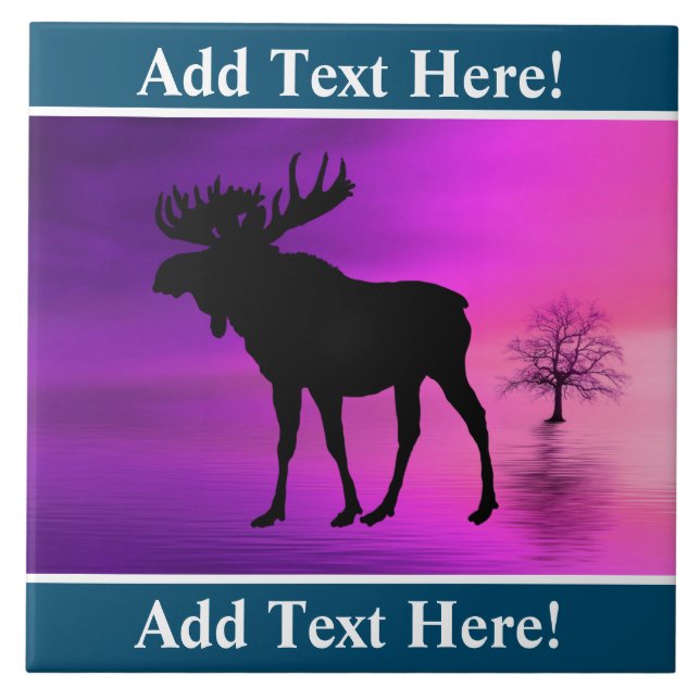 Bull Moose-Silhouette Fliese (Vorderseite)