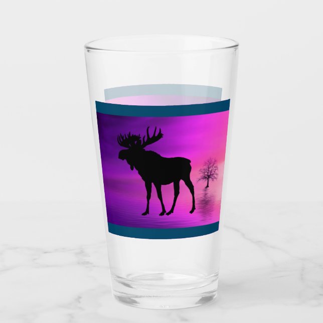 Bull Moose-Silhouette Glas (Vorderseite)