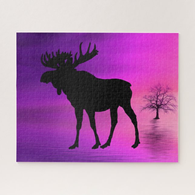 Bull Moose-Silhouette Puzzle (Horizontal)