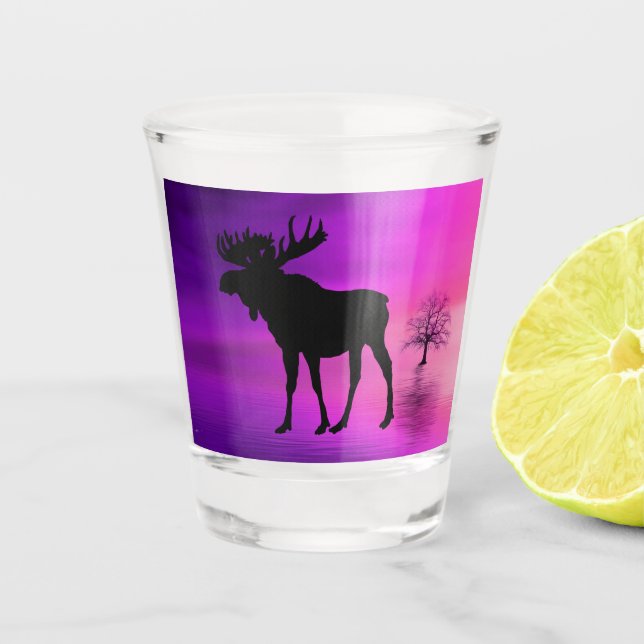 Bull Moose-Silhouette Schnapsglas (Vorderseite)