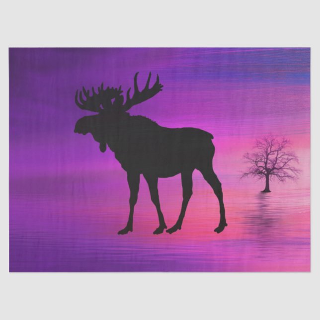 Bull Moose-Silhouette Seidenpapier (Vorderseite)