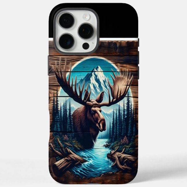 Bull Moose Wood Art Case-Mate iPhone Hülle (Rückseite)