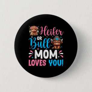 Bull- oder Heifer-Gender-Aufdeckung der Hochlandku Button