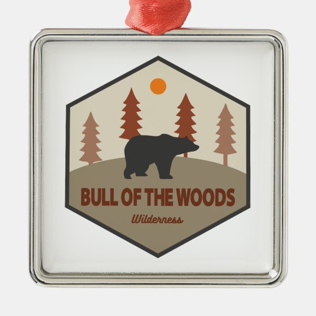 Bull of the Woods Wilderness Oregon Bear Ornament Aus Metall (Vorne)