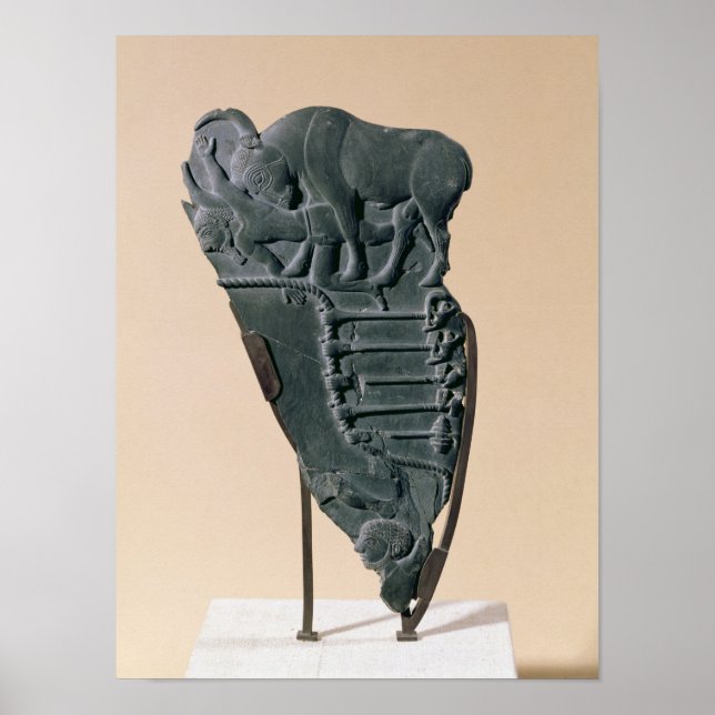 Bull Palette, von Abydos, c.3500-3100 v. Chr. Poster (Vorne)