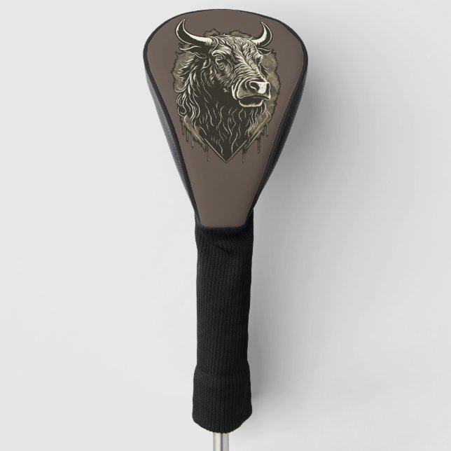 Bull Portrait Golf Headcover (Vorderseite)