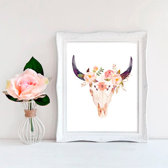 Bull Print, Boho Room Decor, Boho Wall Art Poster (Von Creator hochgeladen)