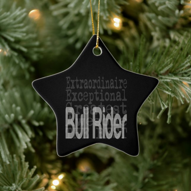 Bull Rider Extraordinaire Keramik Ornament (Baum)