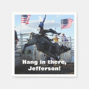 Bull Rider und Bucking Bull Rodeo Serviette