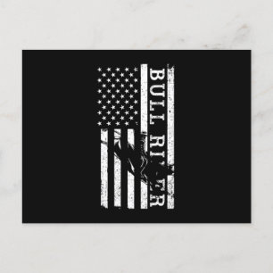 Bull Rider USA Flag Cowboy Rodeo Country Western G Postkarte