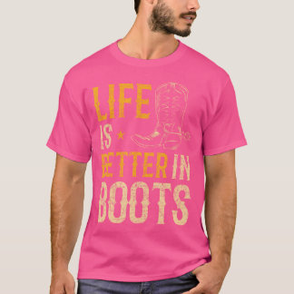 Bull Riding Cowboy Boots Rodeo Funny Line Tanz T-Shirt