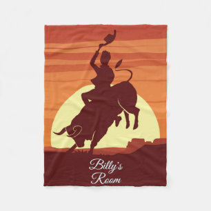Bull Riding Cowboy Rodeo Personalisiert Fleecedecke