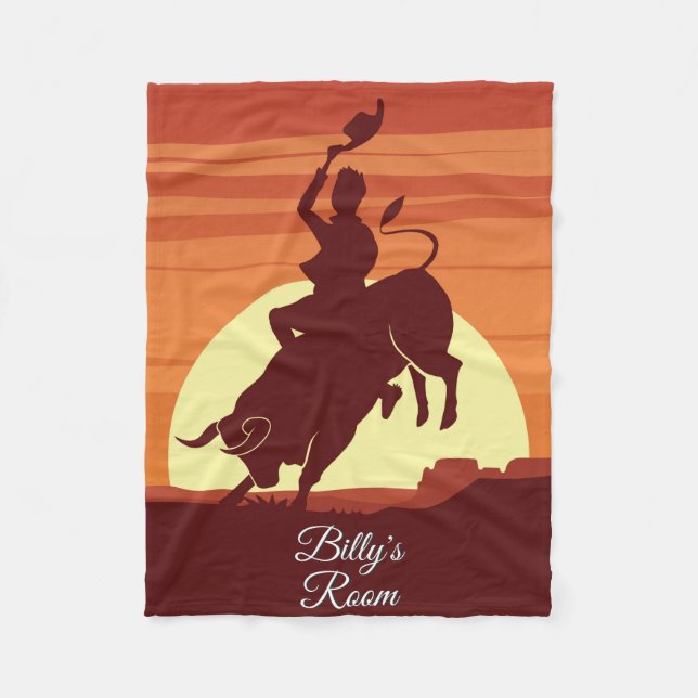 Bull Riding Cowboy Rodeo Personalisiert Fleecedecke (Vorderseite)